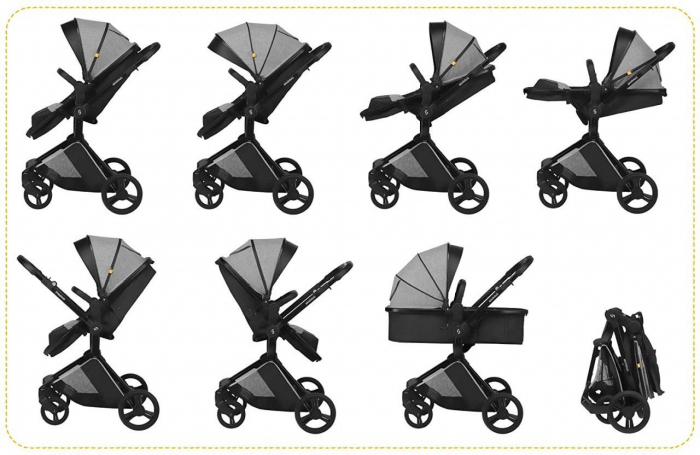 Carucior transformabil 2 in 1 Skiddou Nasjo Normandic Dream, Gri [8]