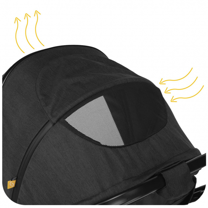 Carucior transformabil 2 in 1 Skiddou Nasjo Onyx, Negru [12]
