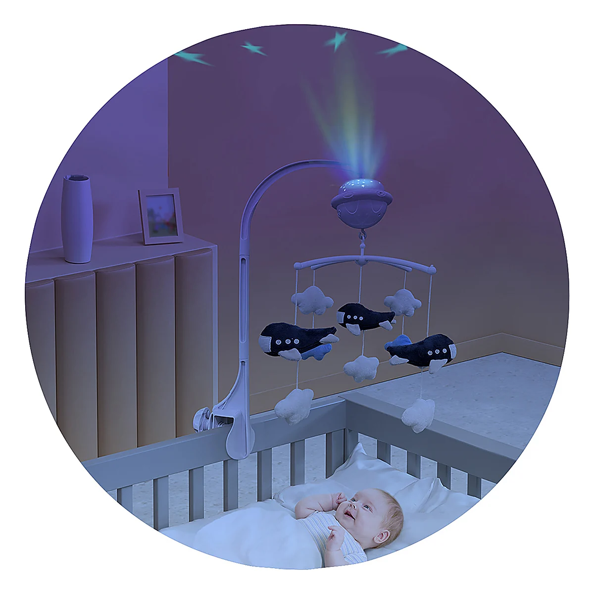 Carusel muzical pentru patut cu proiector Chipolino Planes [2]