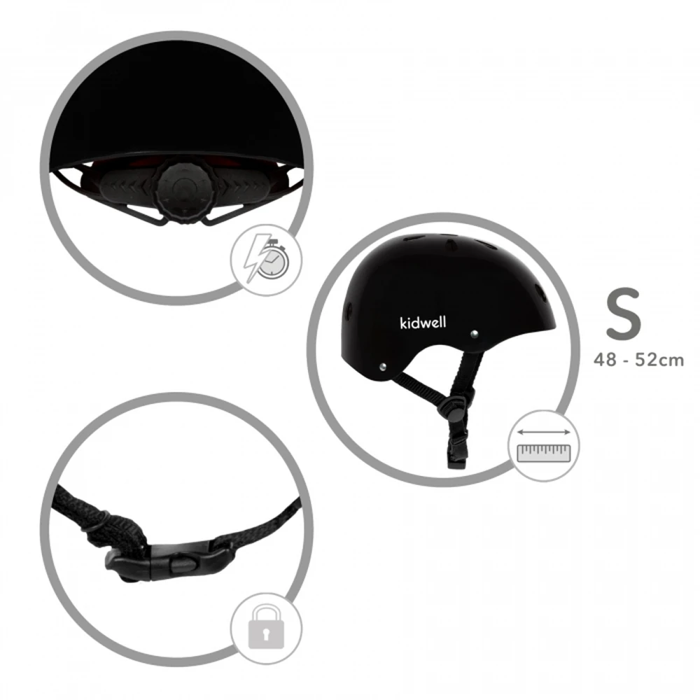 Casca de protectie pentru copii Kidwell ORIX II, marimea S 48-52 cm - Black [5]