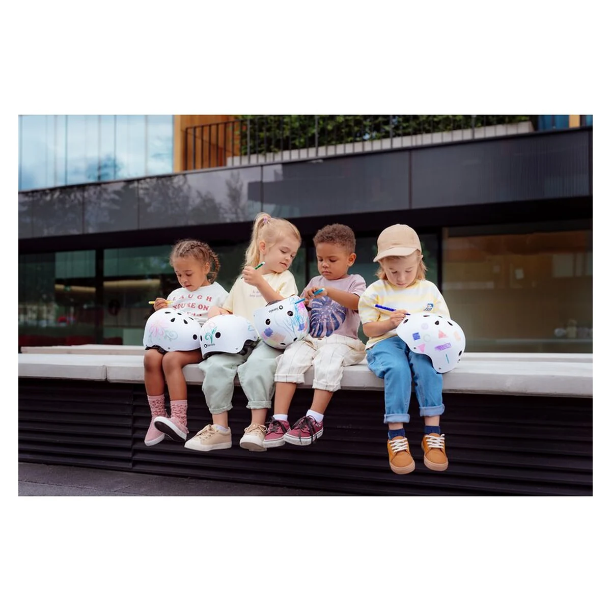 Casca pentru copii, Lionelo, Reglabila 50-56 cm, Din ABS si EPS, Bej [15]