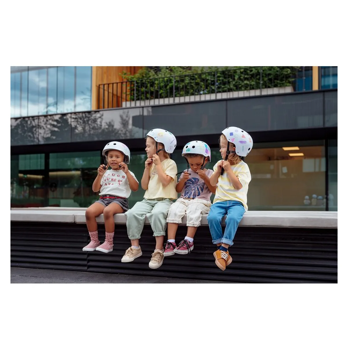 Casca pentru copii, Lionelo, Reglabila 50-56 cm, Din ABS si EPS, Bej [16]