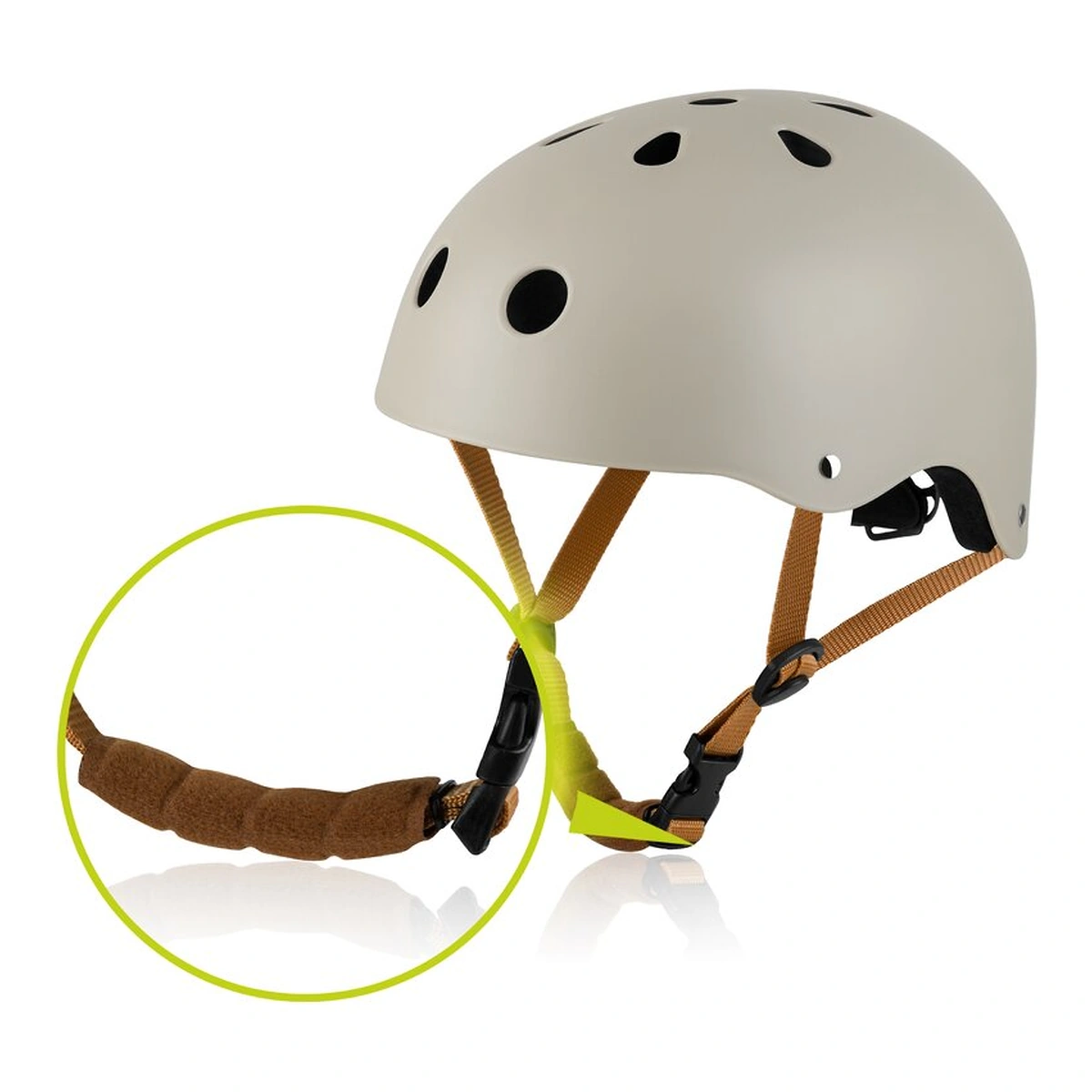 Casca pentru copii, Lionelo, Reglabila 50-56 cm, Din ABS si EPS, Bej [5]