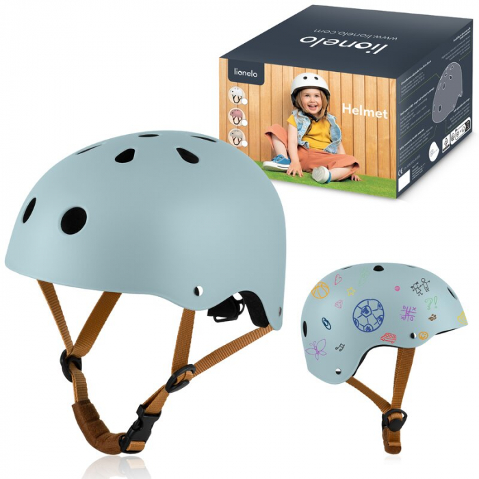 Casca pentru copii, Lionelo, Reglabila 50-56 cm, Din ABS si EPS, Albastru [11]