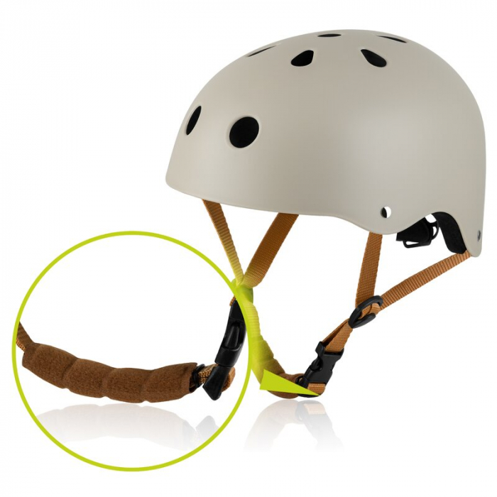 Casca pentru copii, Lionelo, Reglabila 50-56 cm, Din ABS si EPS, Bej [4]