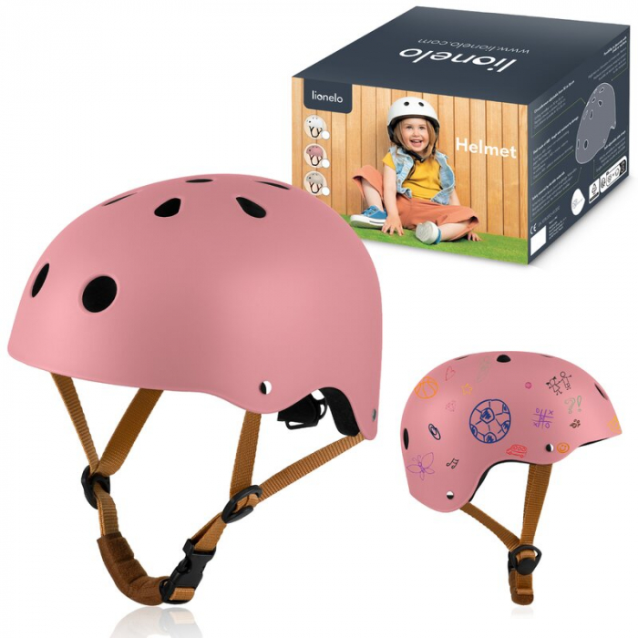 Casca pentru copii, Lionelo, Reglabila 50-56 cm, Din ABS si EPS, Roz [11]