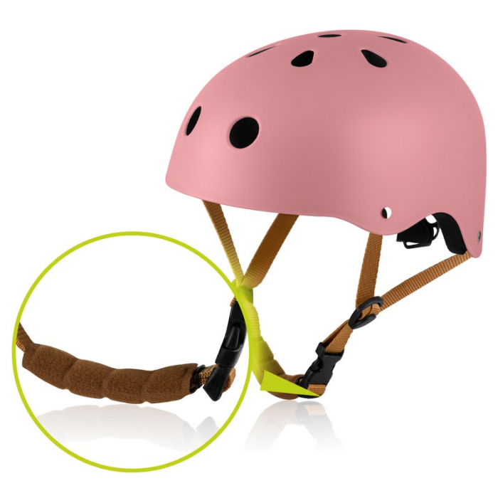 Casca pentru copii, Lionelo, Reglabila 50-56 cm, Din ABS si EPS, Roz [2]