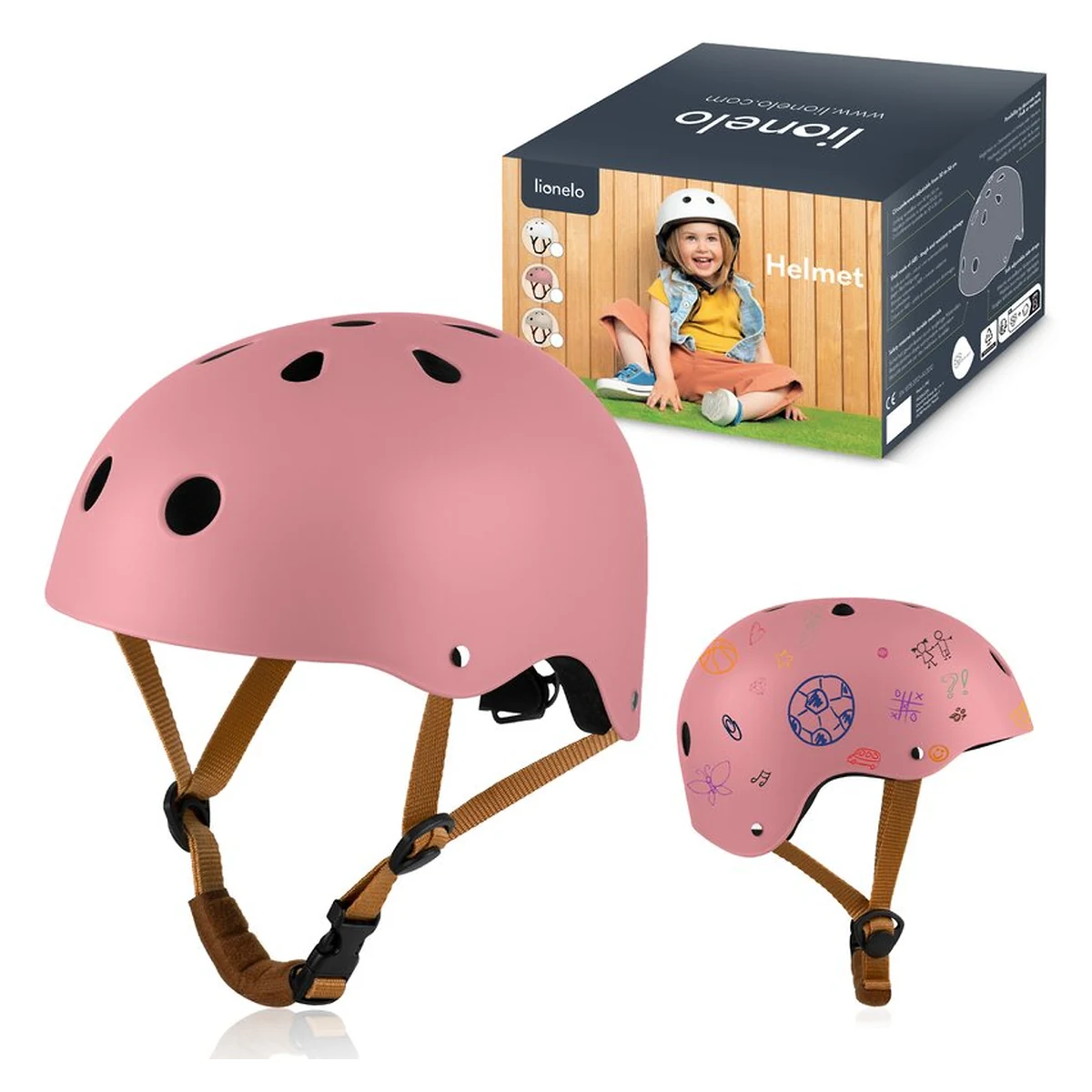 Casca pentru copii, Lionelo, Reglabila 50-56 cm, Din ABS si EPS, Roz [12]