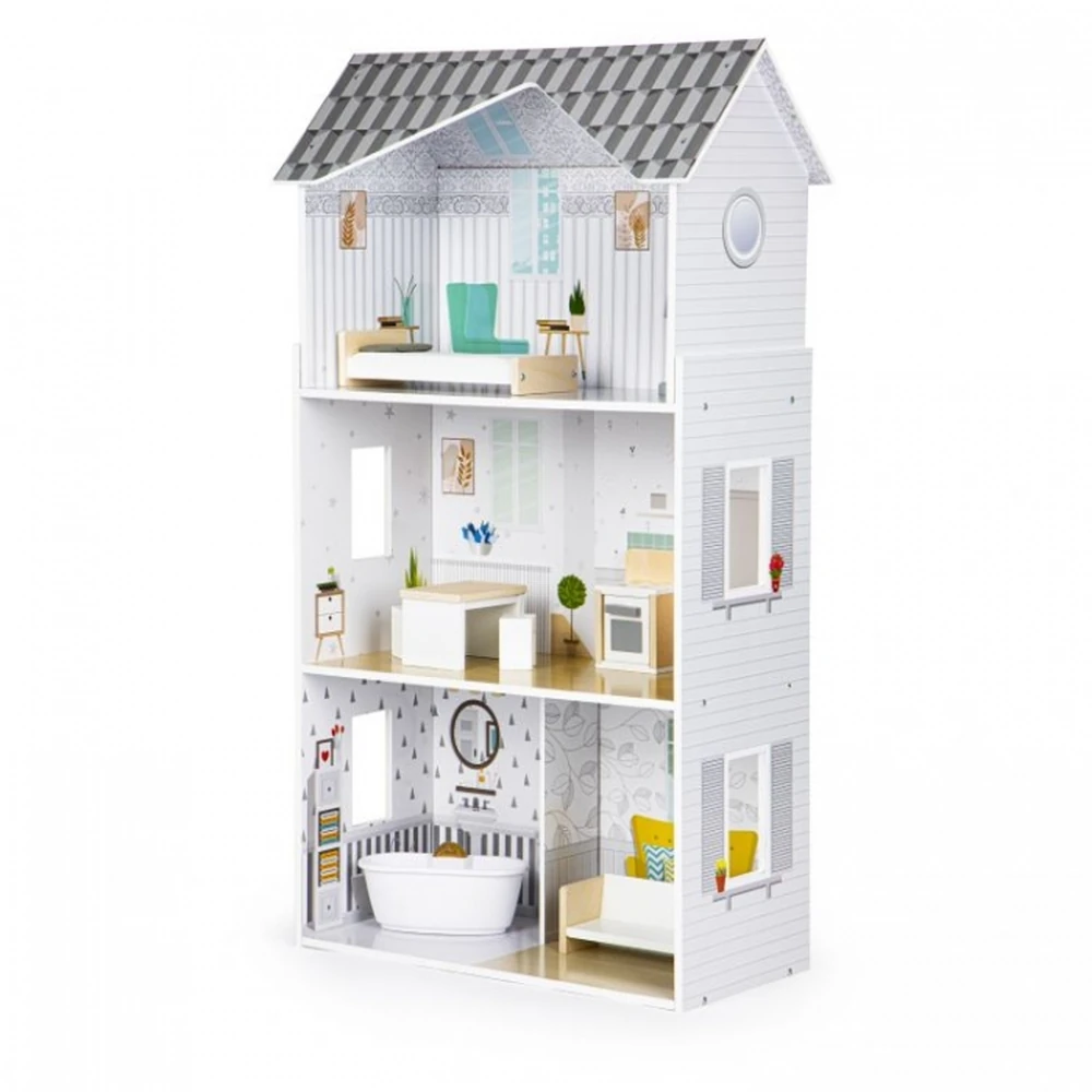 Casuta de papusi inalta din lemn cu mobilier, casuta lui Grace, Ecotoys [1]