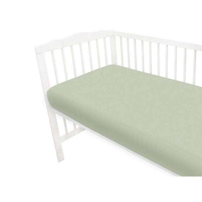 Cearceaf cu elastic, MimiNu, Jerse, Pentru patut 120X60 cm, Olive [3]