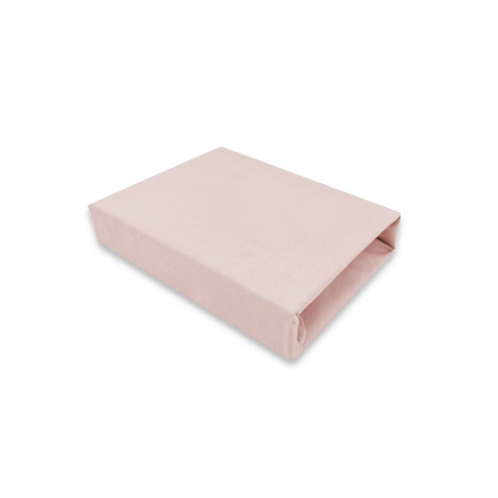 Cearceaf cu elastic, MimiNu, Jerse, Pentru patut 120X60 cm, Powder Pink [1]