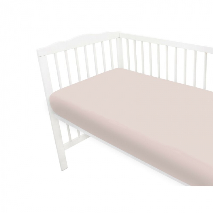 Cearceaf cu elastic, MimiNu, Jerse, Pentru patut 120X60 cm, Powder Pink [3]