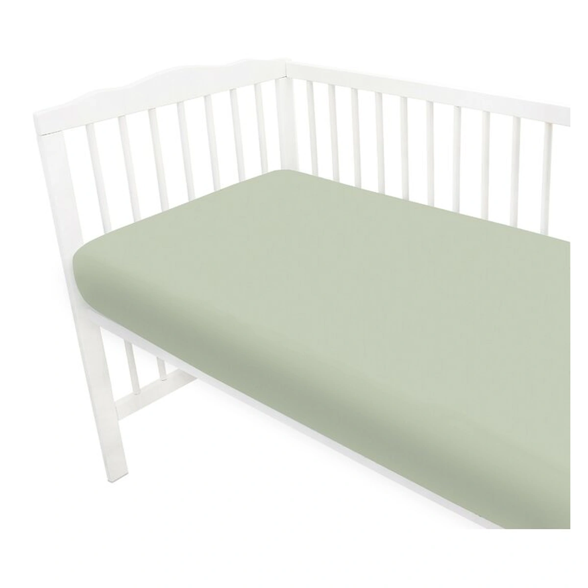 Cearceaf cu elastic, MimiNu, Jerse, Pentru patut 120X60 cm, Olive [2]