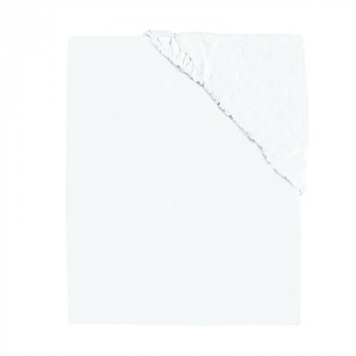 Cearceaf cu elastic, MimiNu, Pentru landou, carucior si cosulet, 80x35 cm, Jerseu, Alb [2]