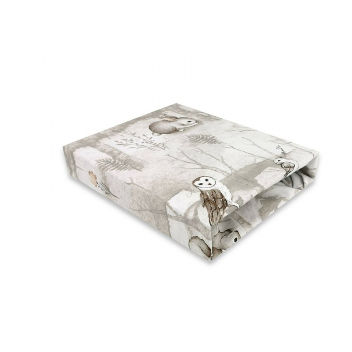 Cearceaf cu elastic, MimiNu, Pentru landou, carucior si cosulet, Woodland [2]