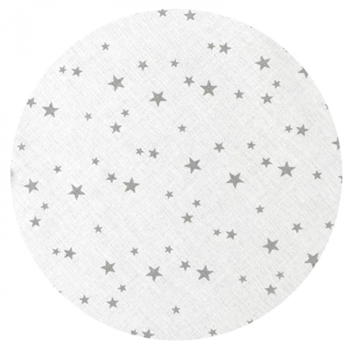 Cearceaf cu elastic, MimiNu, Pentru landou/carucior/cosulet, 80x35 cm, bumbac, Mini Gray Stars [2]