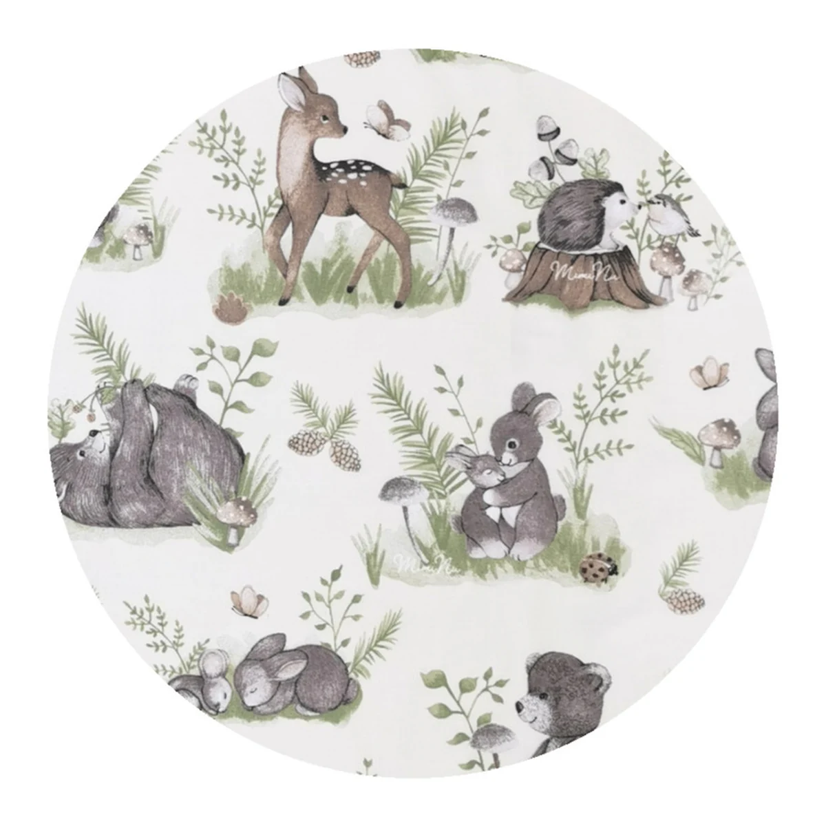 Cearceaf cu elastic, MimiNu, Pentru patut 120X60 cm, bumbac, Calm Forest Natural [5]