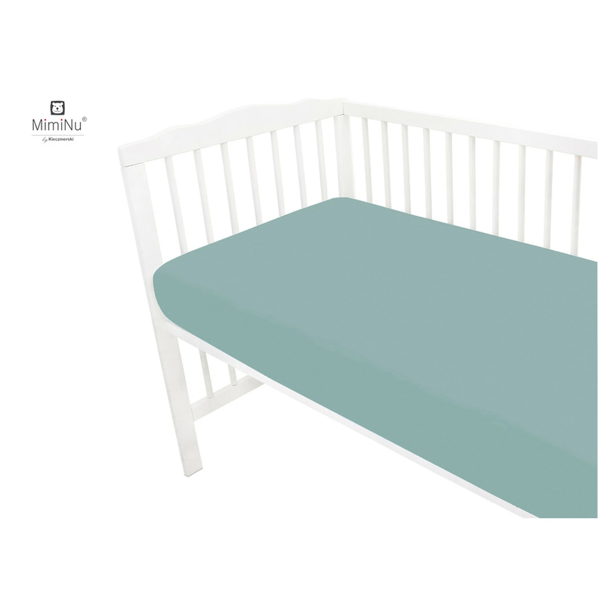 Cearceaf cu elastic, MimiNu, Pentru patut 120X60 cm, bumbac, Royal, Nepal Green [3]