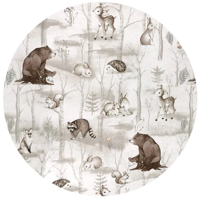 Cearceaf cu elastic, MimiNu, Pentru patut 120X60 cm, bumbac, Woodland [4]