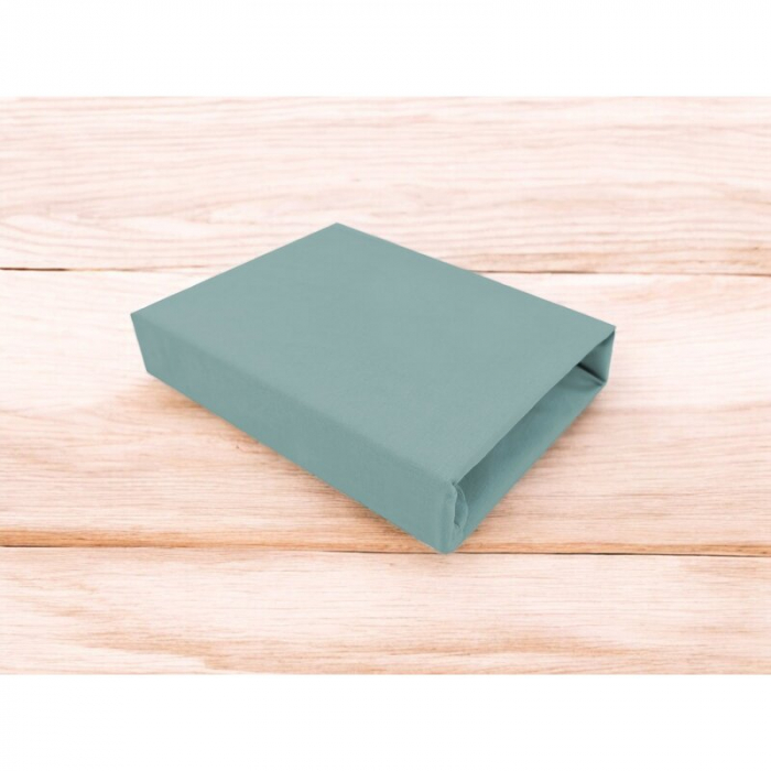 Cearceaf cu elastic, MimiNu, Pentru patut 120X60 cm, bumbac, Royal, Nepal Green [2]