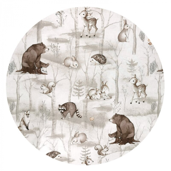 Cearceaf cu elastic, MimiNu, Pentru patut co-sleeper, Woodland [4]