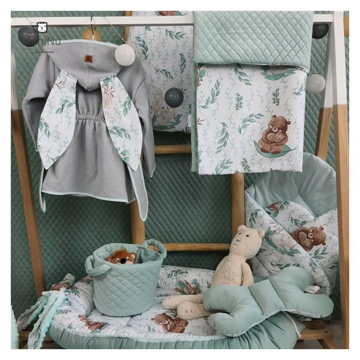 Cearceaf cu elastic, MimiNu, Pentru patut leagan/patut co-sleeper, 90x40 cm, bumbac, Lulu Natural [7]