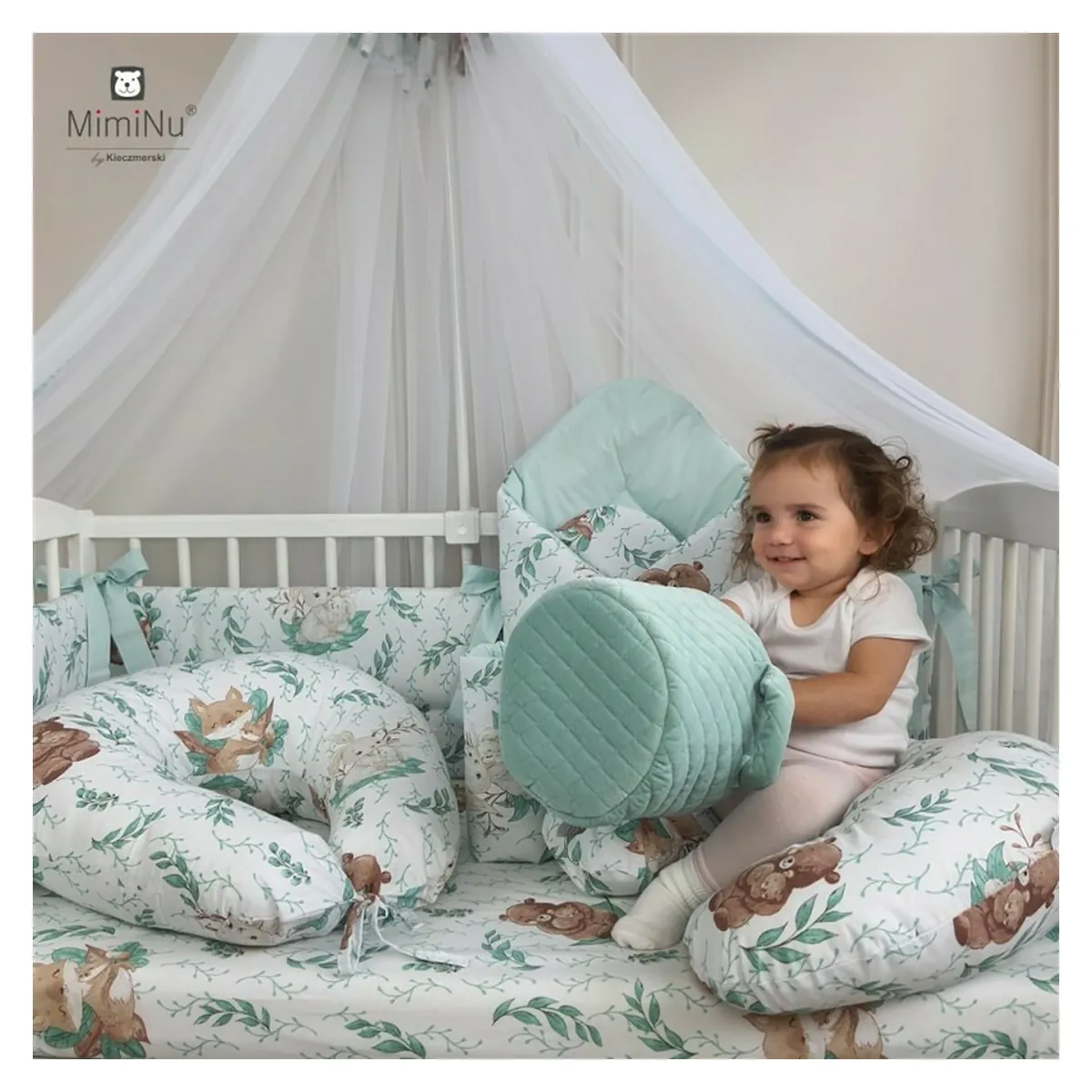 Cearceaf cu elastic, MimiNu, Pentru patut leagan/patut co-sleeper, 90x40 cm, bumbac, Lulu Natural [6]