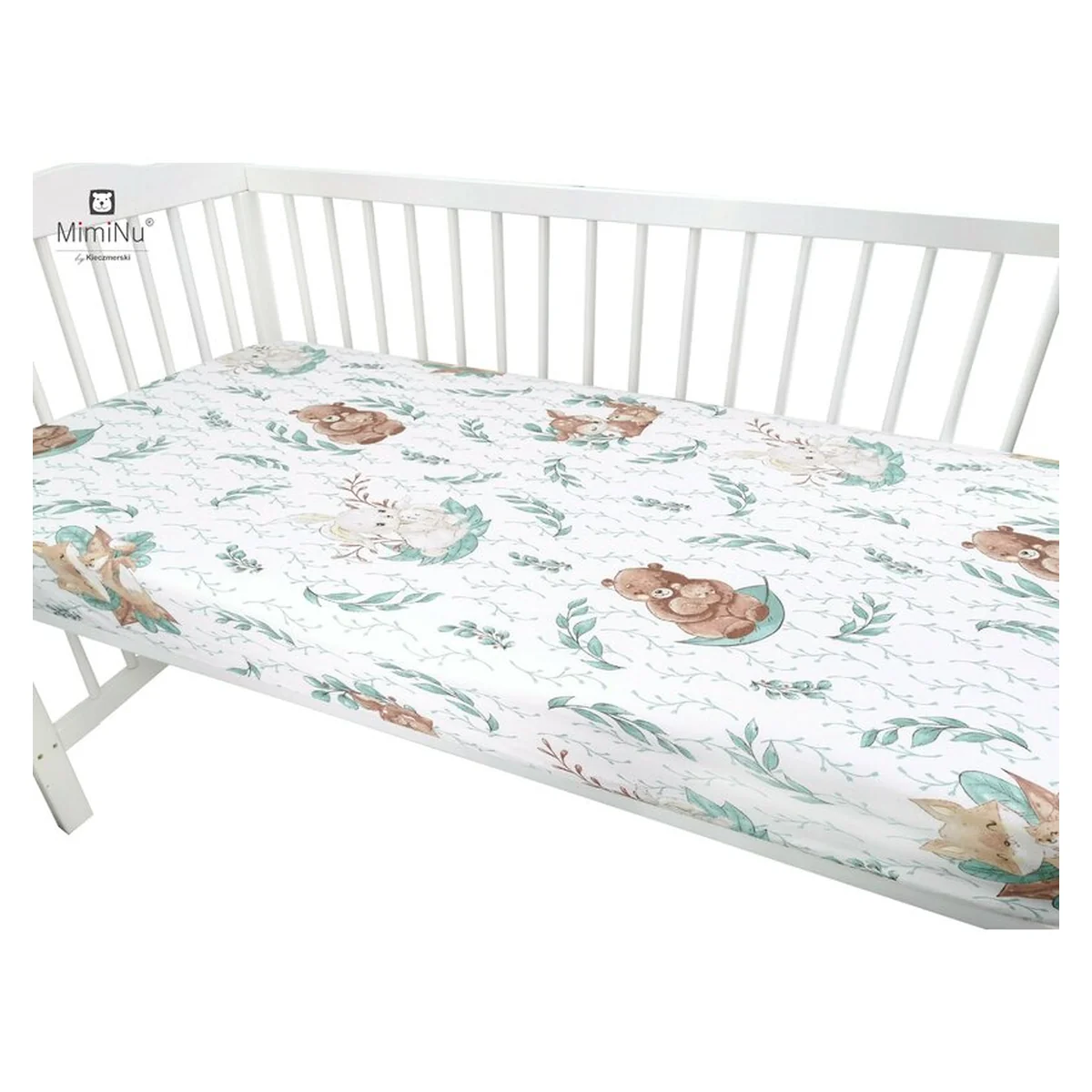 Cearceaf cu elastic, MimiNu, Pentru patut leagan/patut co-sleeper, 90x40 cm, bumbac, Lulu Natural [4]