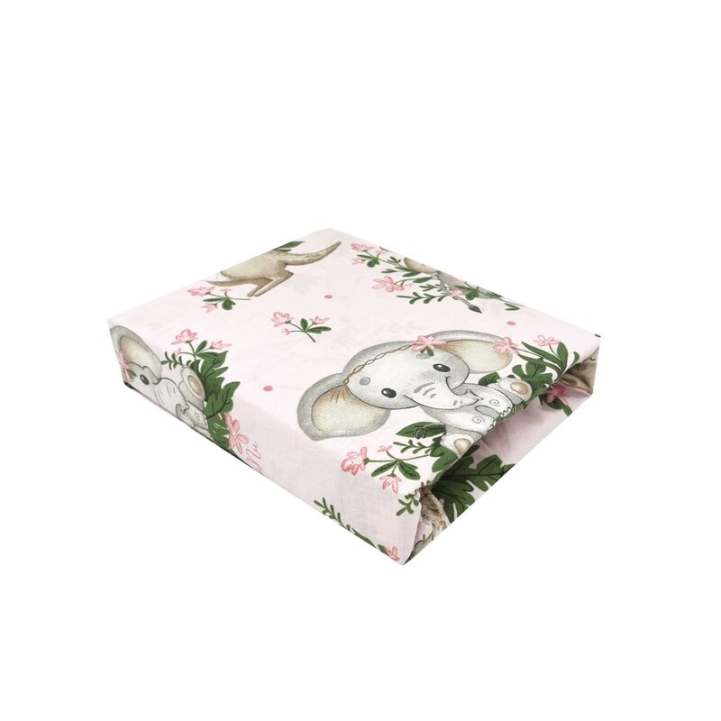 Cearceaf cu elastic, MimiNu, Pentru patut leagan sau patut co-sleeper, 90x40 cm, bumbac 100%, Baby Animals [1]