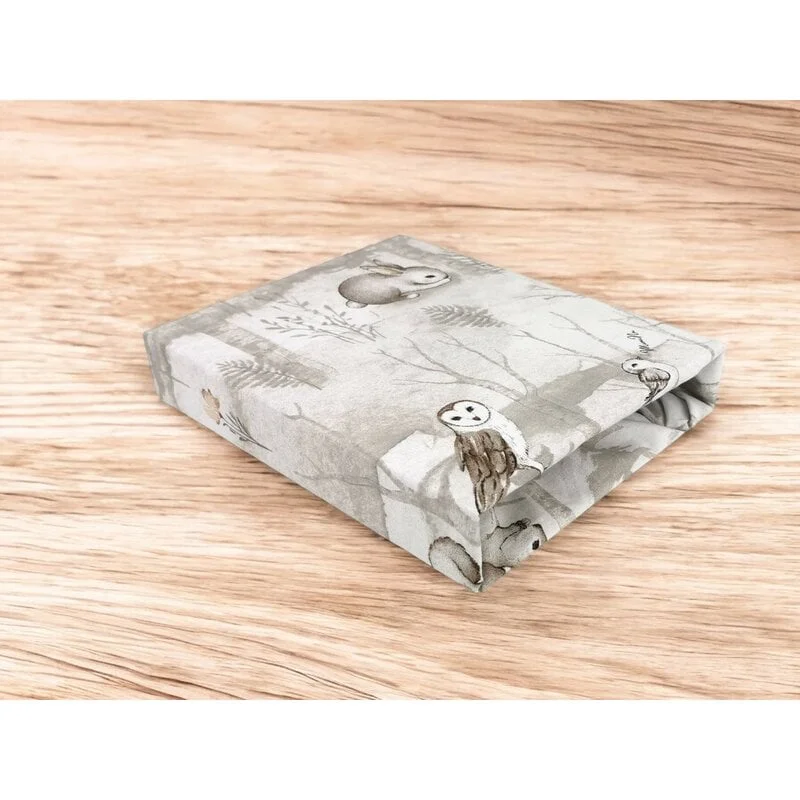 Cearceaf cu elastic, MimiNu, Pentru patut leagan sau patut co-sleeper, Woodland [2]