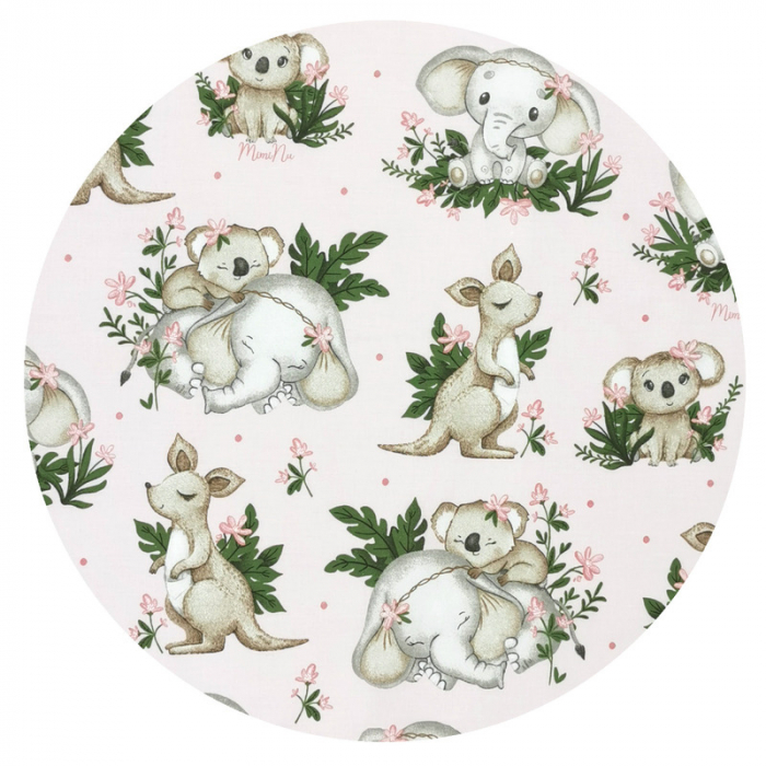 Cearceaf cu elastic, MimiNu, Pentru patut leagan sau patut co-sleeper, 90x40 cm, bumbac 100%, Baby Animals [3]