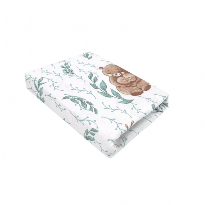 Cearceaf cu elastic, MimiNu, Pentru patut leagan/patut co-sleeper, 90x40 cm, bumbac, Lulu Natural [1]