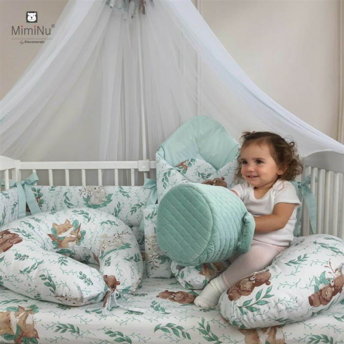 Cearceaf cu elastic, MimiNu, Pentru patut leagan/patut co-sleeper, 90x40 cm, bumbac, Lulu Natural [6]