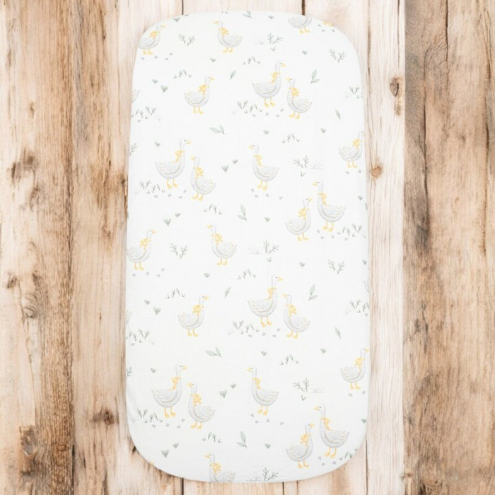 Cearceaf cu elastic, New Baby, Pentru landou, bumbac 100%, 35 x 75 cm, Goose [2]