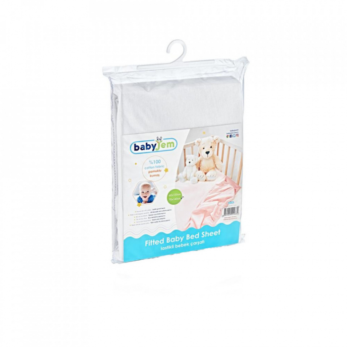 Cearceaf din bumbac cu elastic BabyJem [5]