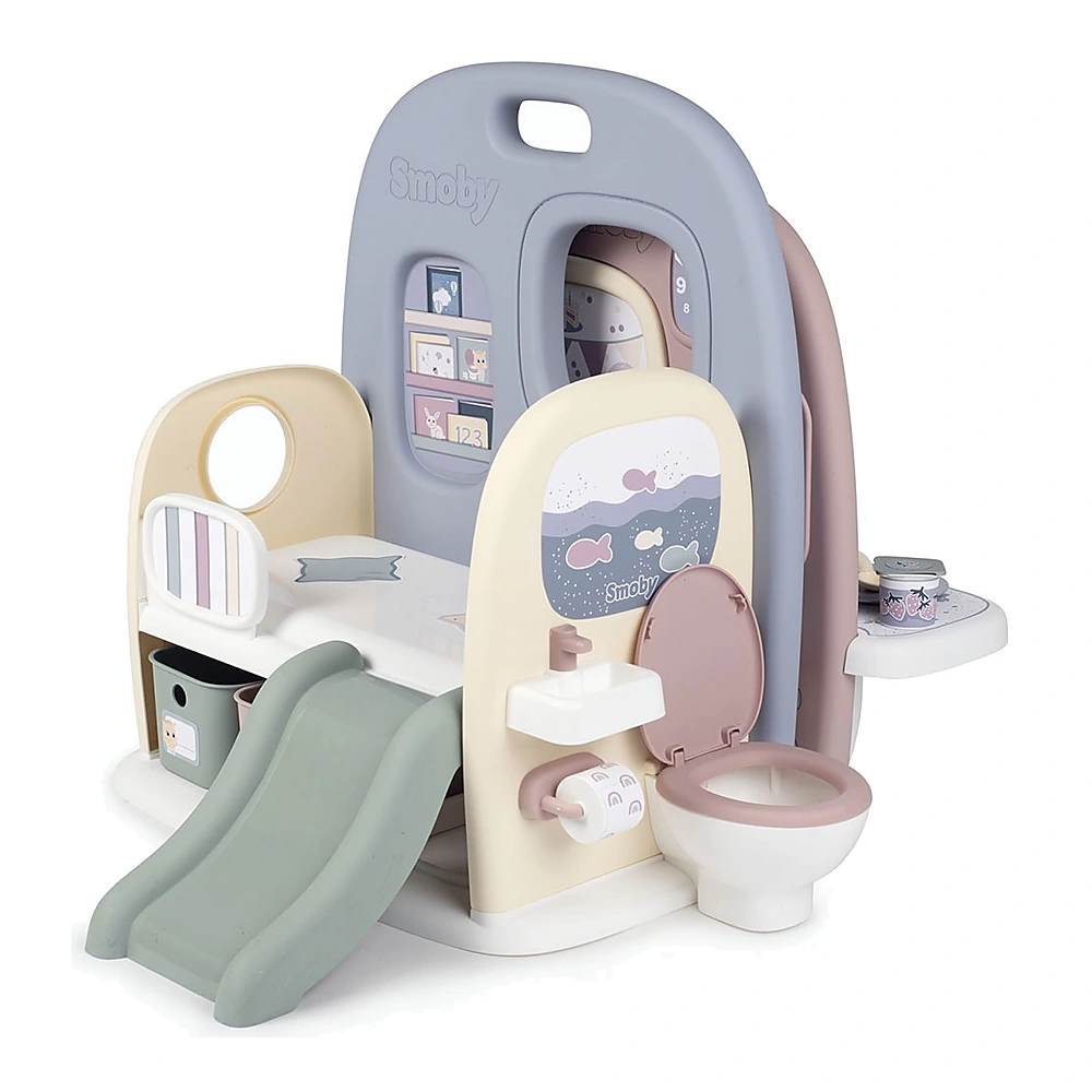 Centru de ingrijire pentru papusi Smoby Baby Care Childcare Center albastru roz cu accesorii [5]