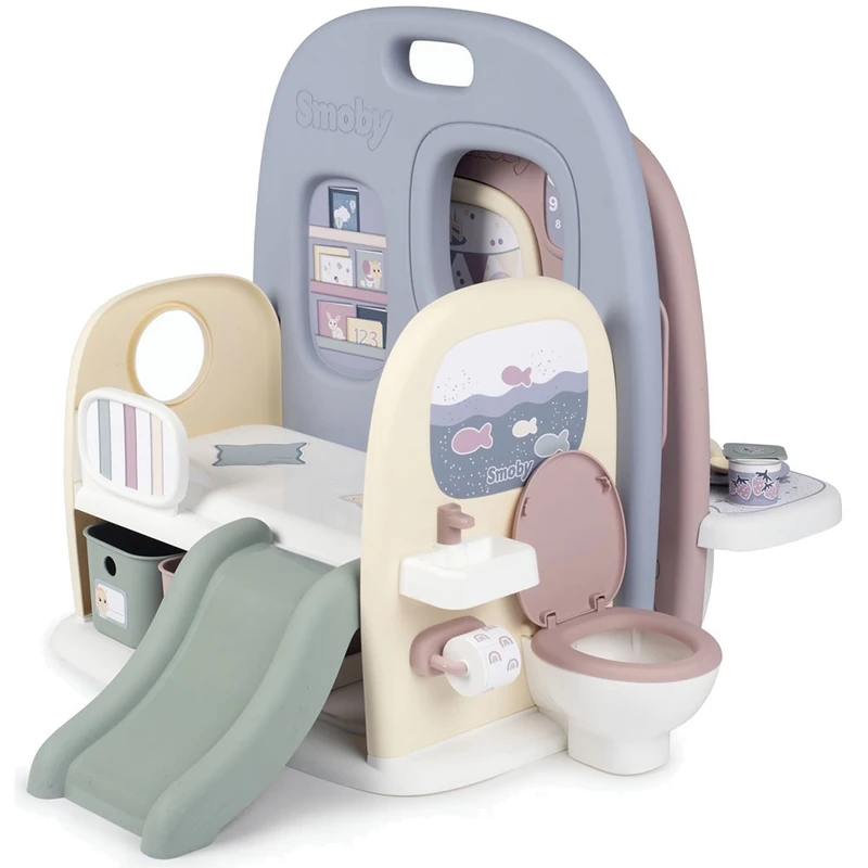 Centru de ingrijire pentru papusi Smoby Baby Care Childcare Center albastru roz cu accesorii [6]