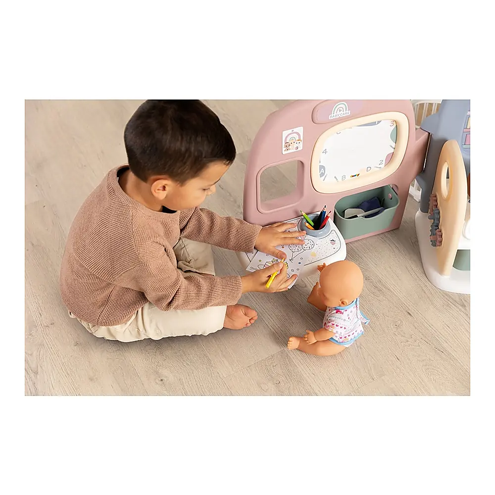 Centru de ingrijire pentru papusi Smoby Baby Care Childcare Center albastru roz cu accesorii [9]