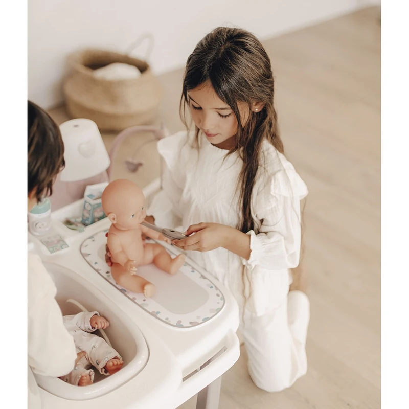 Centru de ingrijire pentru papusi Smoby Baby Nurse Doll`s Play Center maro cu 23 accesorii [11]