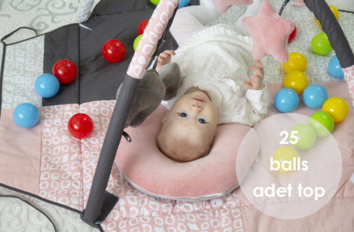 Centru de joaca cu bile BabyJem Roz Toy Ball Play Mat [3]