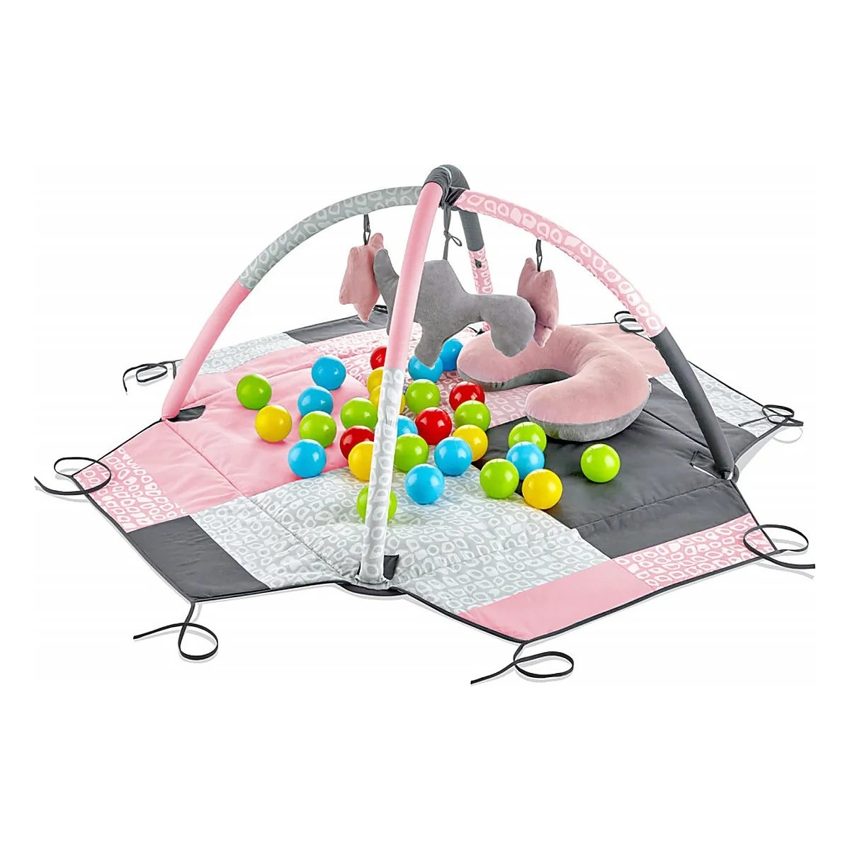 Centru de joaca cu bile BabyJem Roz Toy Ball Play Mat [2]