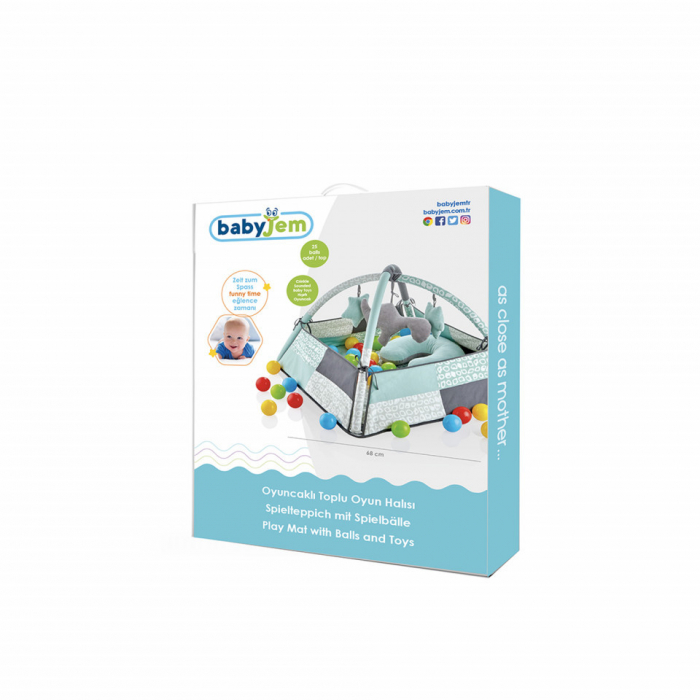 Centru de joaca cu bile BabyJem Verde Toy Ball Play Mat [4]
