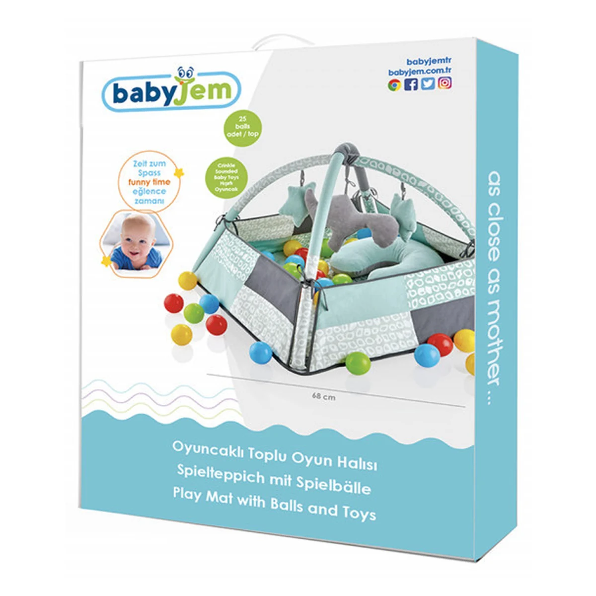 Centru de joaca cu bile BabyJem Verde Toy Ball Play Mat [3]