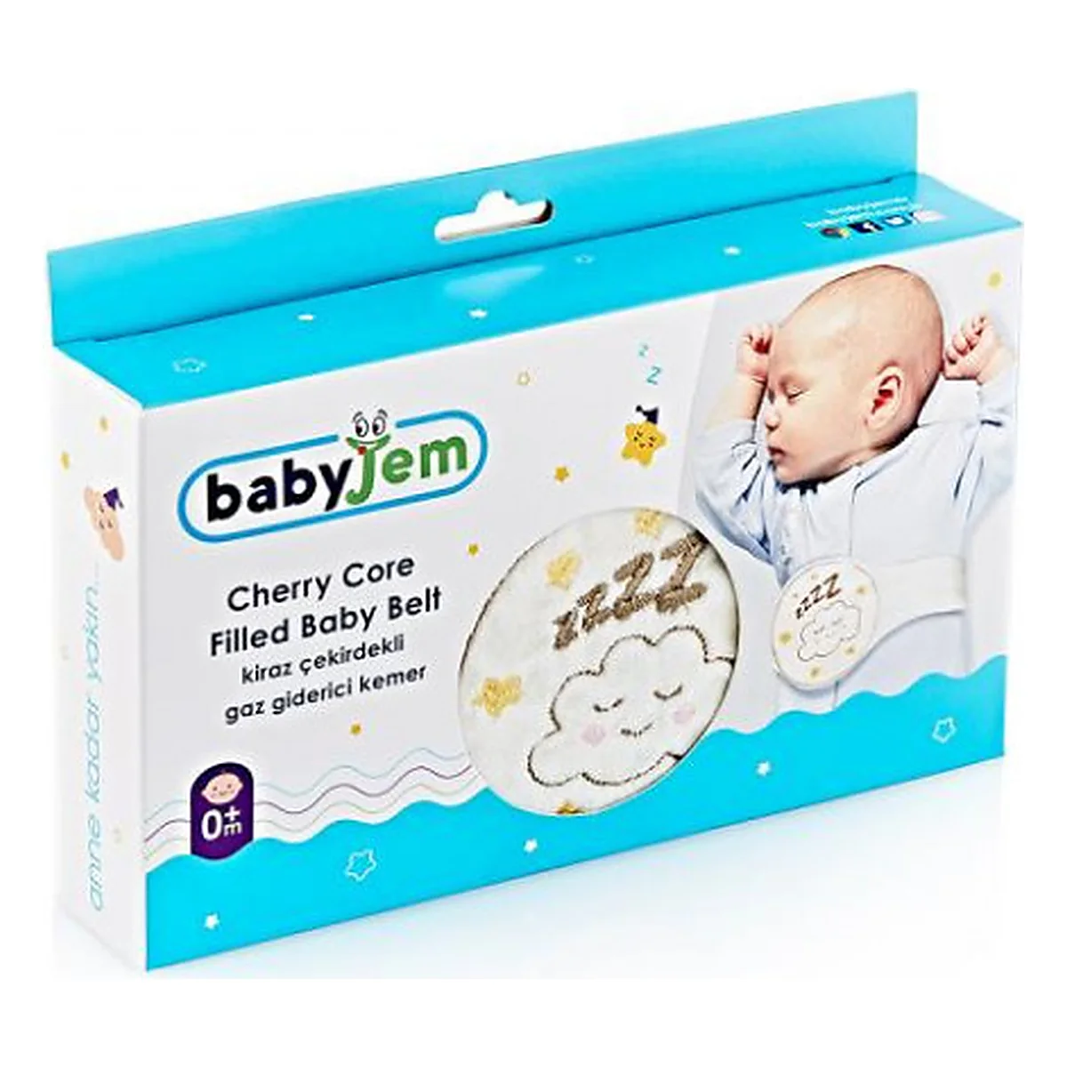 Centura anticolici cu samburi de cirese BabyJem Sleepy Cloud (Culoare: Turcoaz) 0 luni [4]