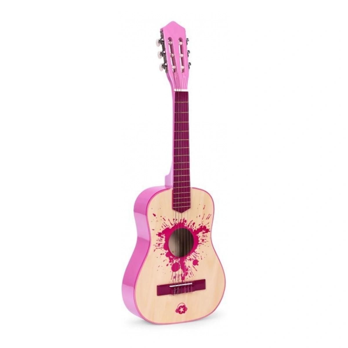 Chitara lemn 6 corzi copii Ecotoys Roz [2]