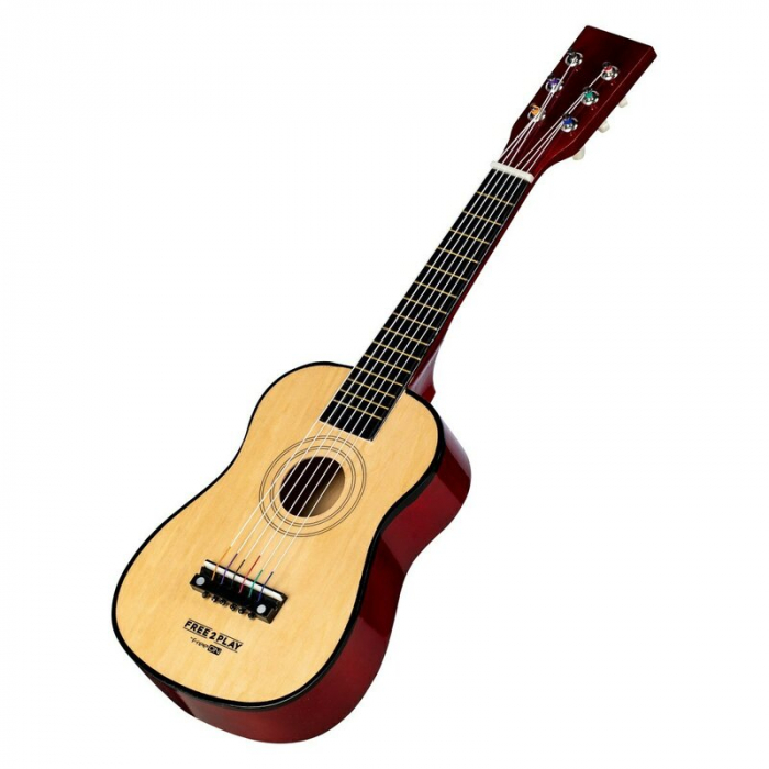 Chitara din lemn, Free2Play, Cu 6 corzi metalice, 59 cm, 3 ani+, Brown [2]
