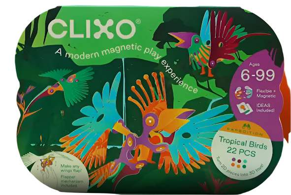 Clixo® joc magnetic de construit - Pasari tropicale (22 piese) [8]