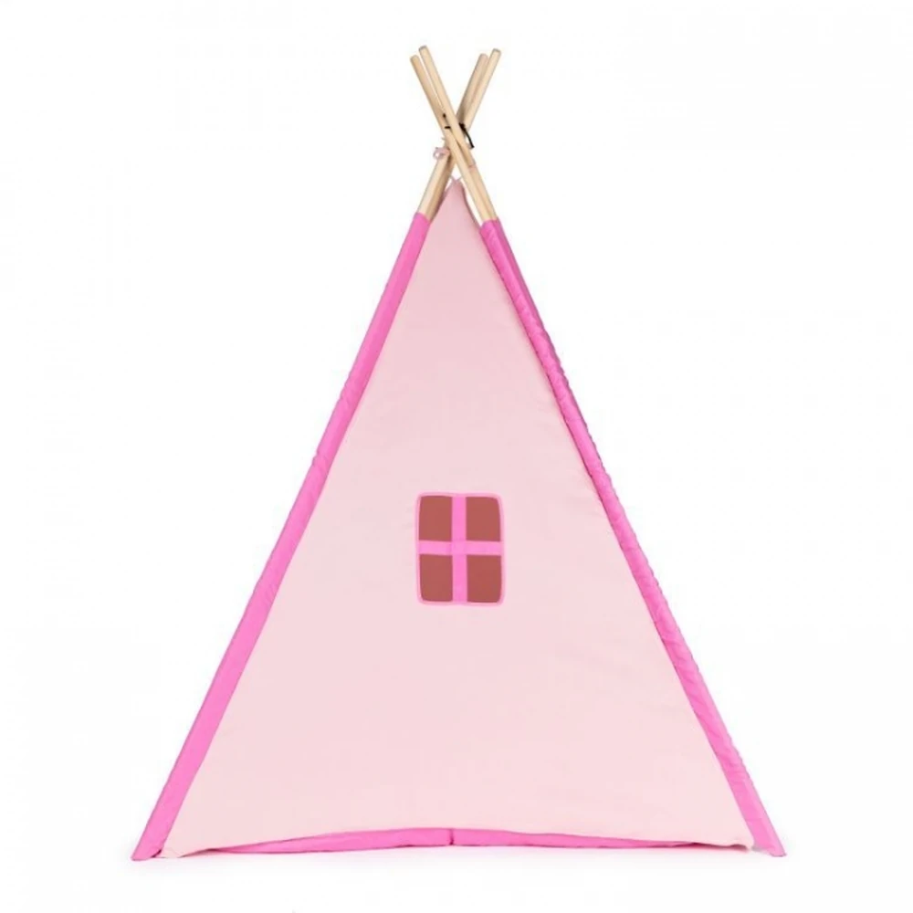Cort indian teepee de joaca pentru copii, tip wigwam Ecotoys - Roz [3]
