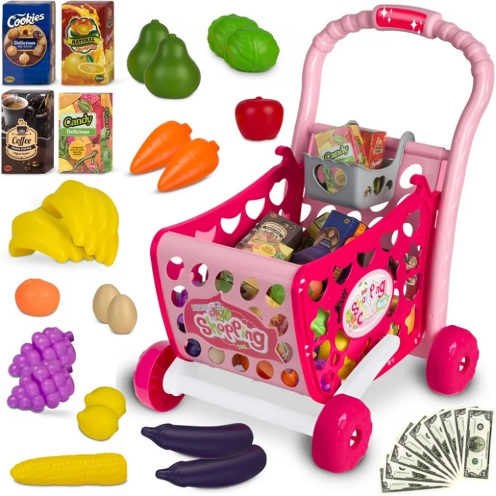 Cos de cumparaturi cu accesorii incluse Ricokids - Roz [1]