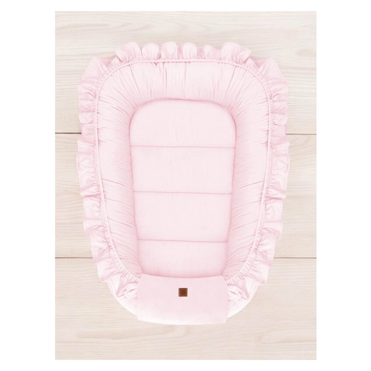 Cosulet bebelus, MimiNu, Baby Nest 55 x 75 cm, Cu Volanase, Din catifea, Pink [2]
